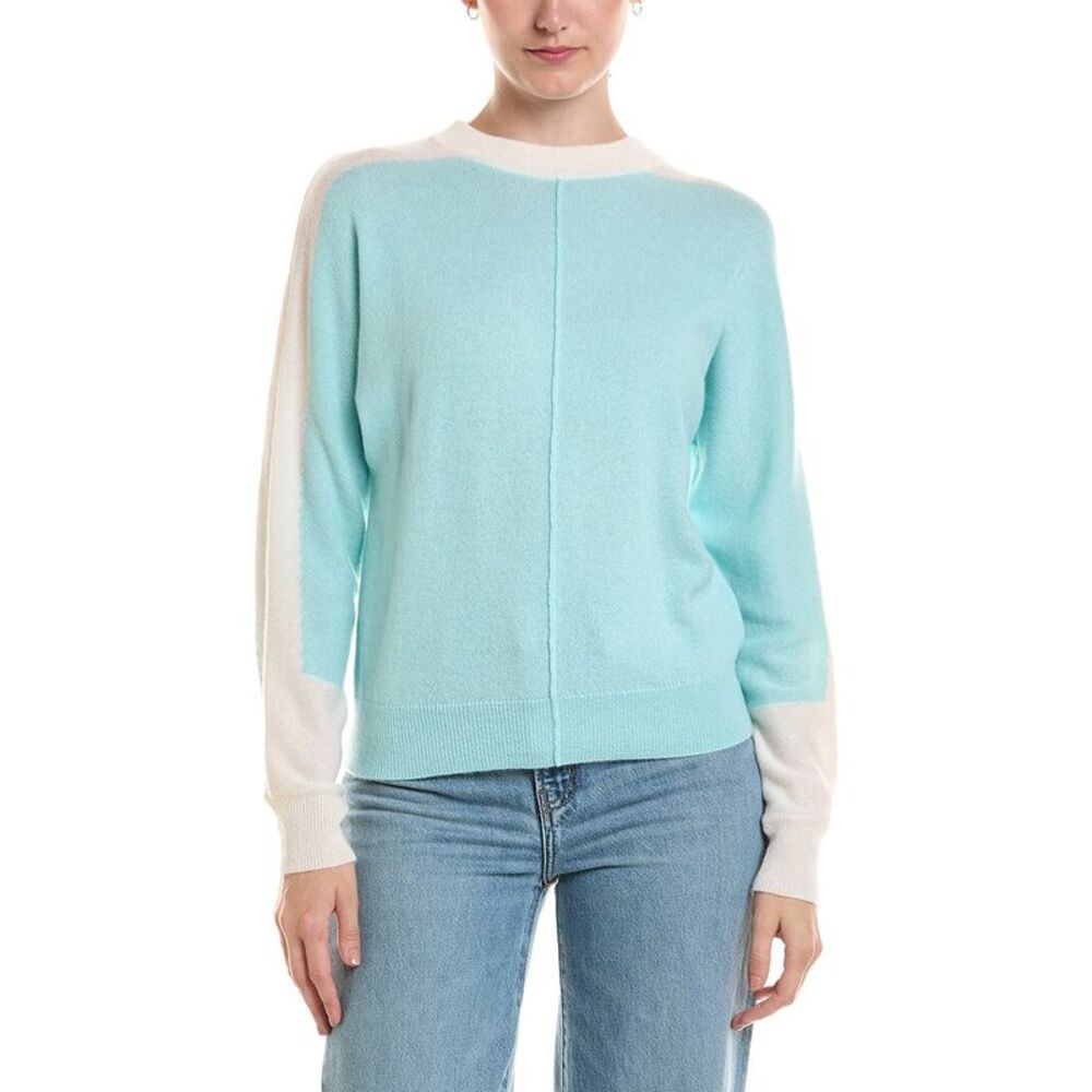 Forte Cashmere Womens  Pop Trim Dolman 100% Cashmere Sweater